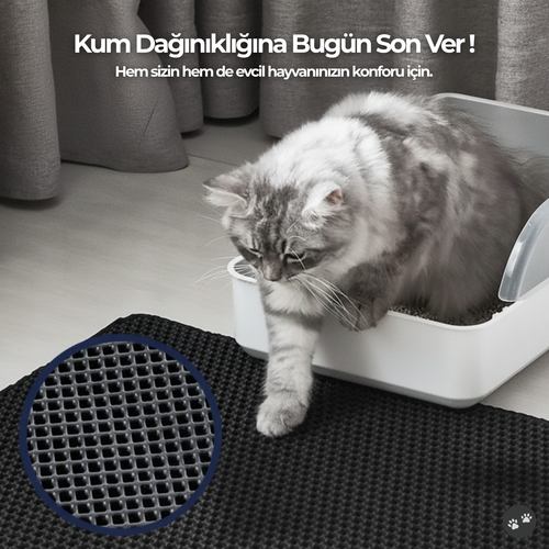 🐾 PasPak™ Elekli Kedi Kumu Paspası