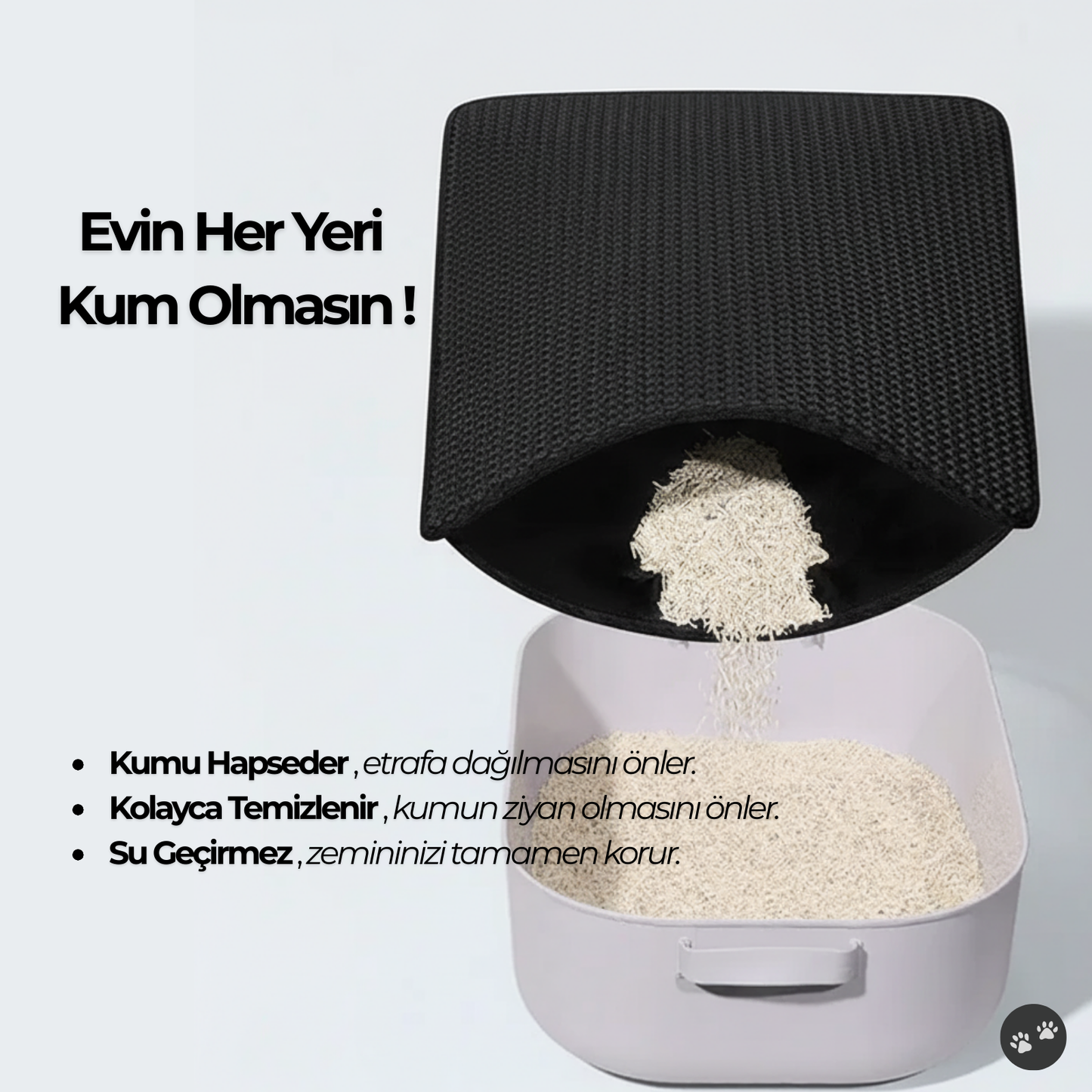🐾 PasPak™ Elekli Kedi Kumu Paspası